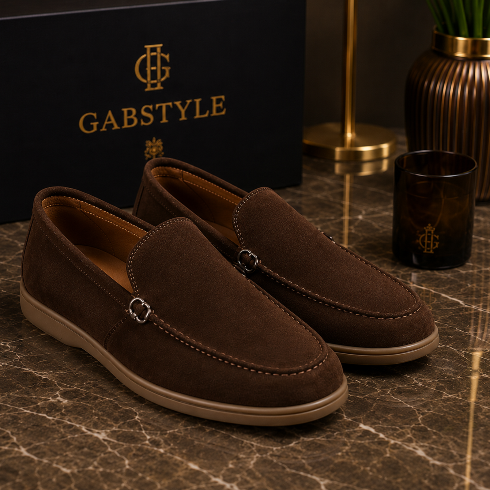 Mocassins Homme Marron Chocolat en Cuir – Détail Métallique Élégant