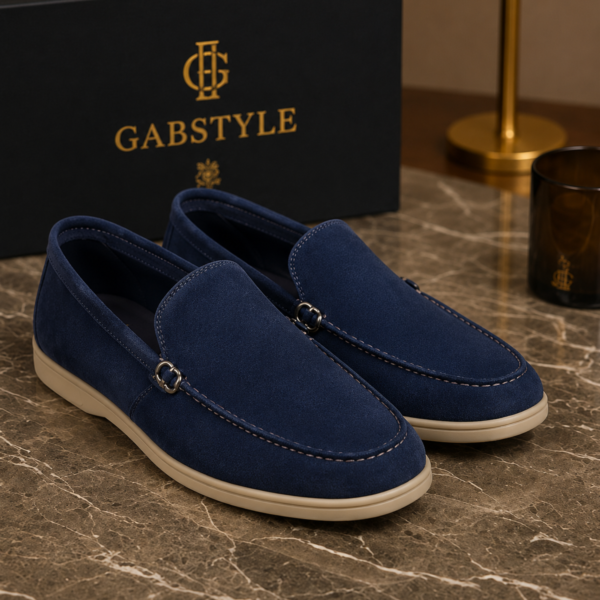 Mocassins Homme bleu marine en Daim Premium – Chaussures Casual Chic | GabStyle Gabon