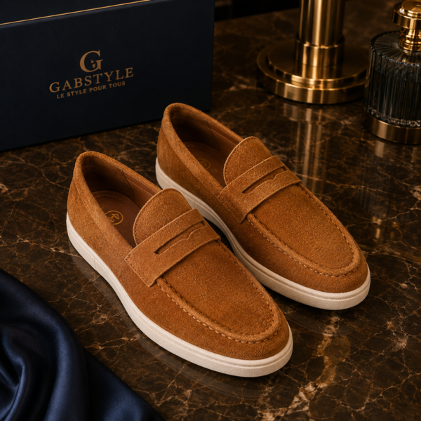 Mocassins homme en daim marron – Élégants et confortables | GabStyle